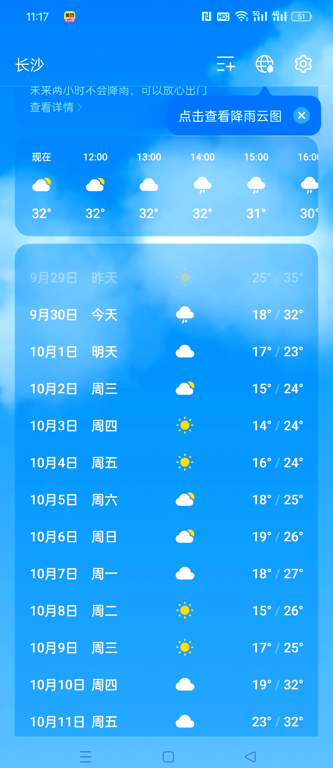 长沙最新天气预报更新通知